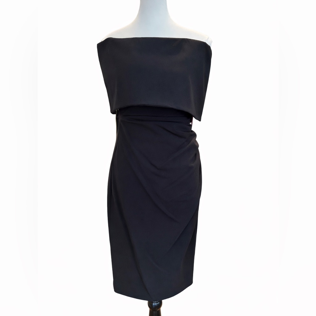 Vince Camuto Black Off Shoulder Foldover Cocktail Dress Nwt Size 2